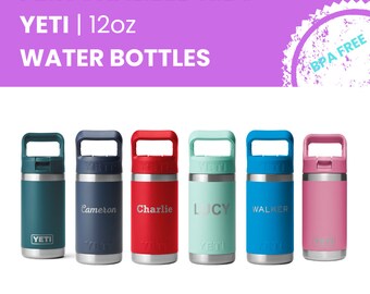 PERSONALIZED KIDS Yeti Water Bottle | YETI Kids Water Bottle | Insulated Stainless Steel Reusable Tumbler | 12oz