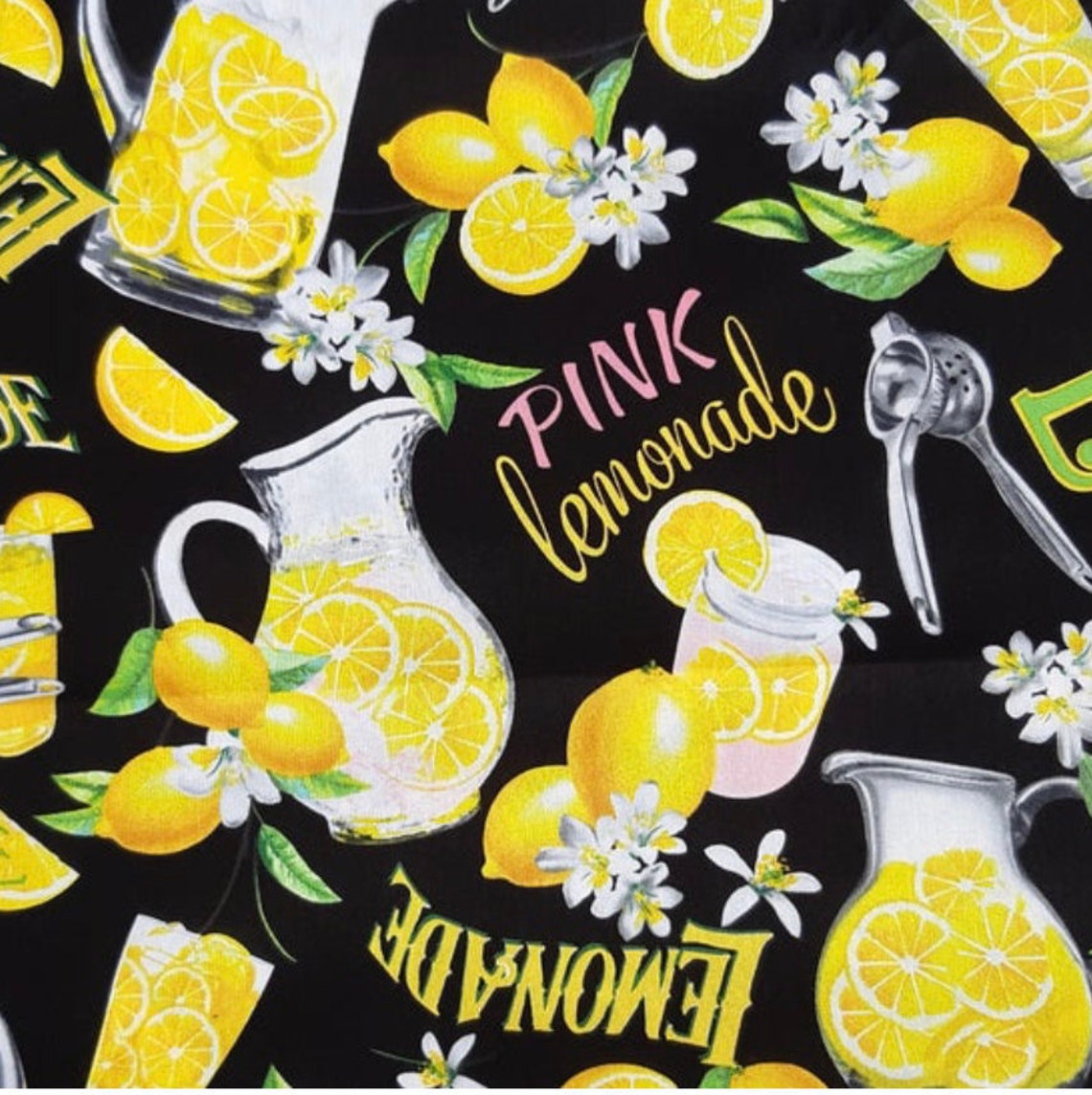 Lemonade Fabric Kanvas Lemon Fresh Lemon Squeeze Fabric Etsy