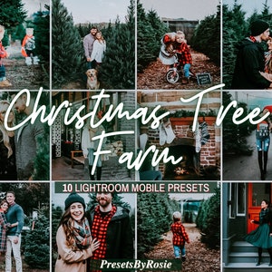 10 CHRISTMAS TREE FARM Lightroom Mobile Presets - Influencer presets, Blogger presets, Intagram presets, Christmas presets -