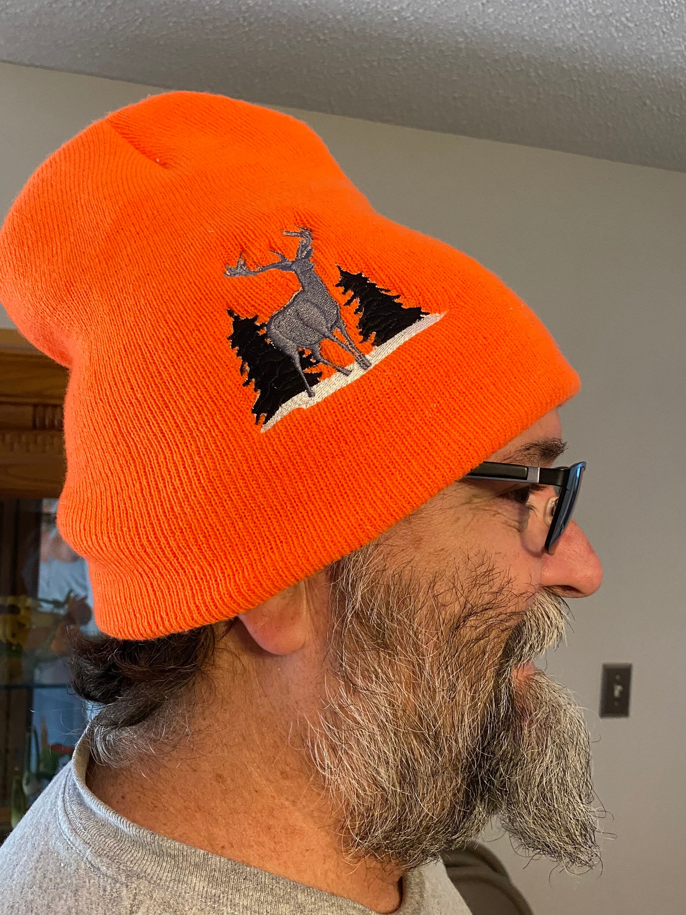 Deer Blaze Orange Beanie hunting Camo 
