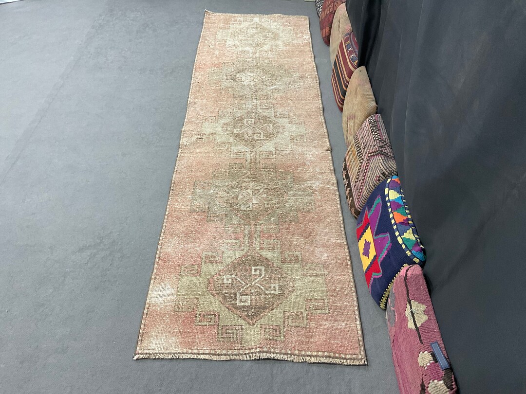 3x10 Turkısh Antique Runner Rug, Runner Vintage Old Rug, Red Color Rug ...