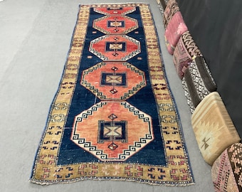 RUNNER RUG 1.9x6.3 feet,23x76 Inch,OVERDYED Turkish Vintage rugs,Hallway runner rugs,Oushak runner,Kitchen rugs,59x195 cm runner rug,4394