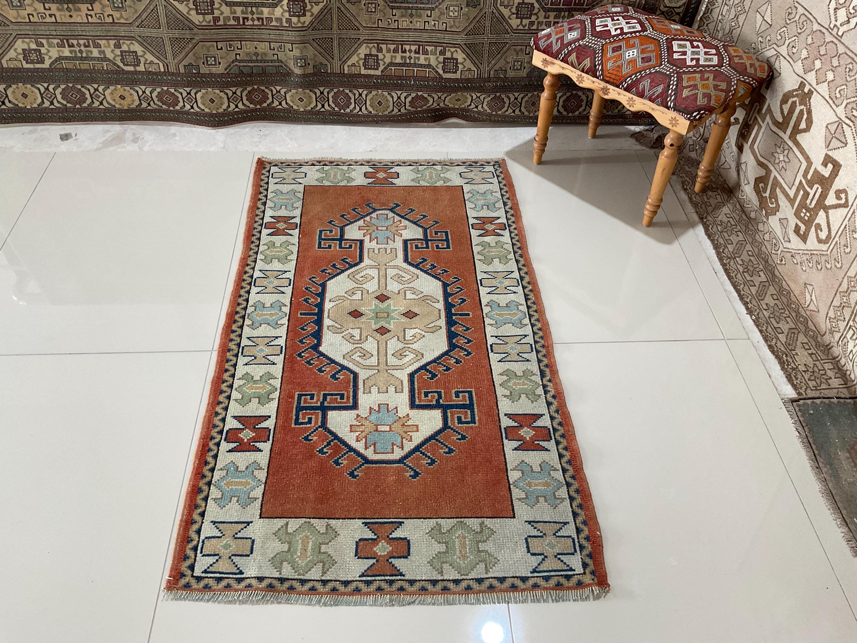 Vintage Turkish Rug, Handmade Wool Door Mat, 2.5x4.4 Ft - Etsy