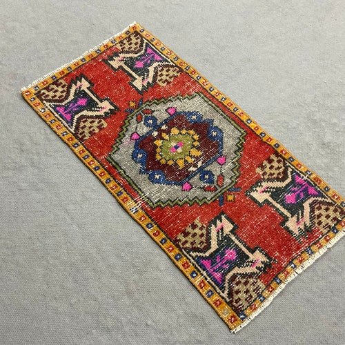 Anatolian And Oushak Doormat Rug, Vintage Old Doormat,Kitchen Rug, Gift Rug Doormat, Minis Rug, Retro Rug, store Home Decoration Doormat