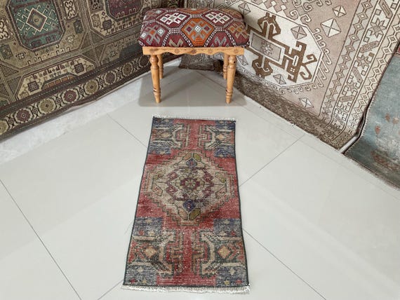 Vintage Turkish Wool Rug, Soft Red Doormat (1.4x2.9 Ft) - Etsy