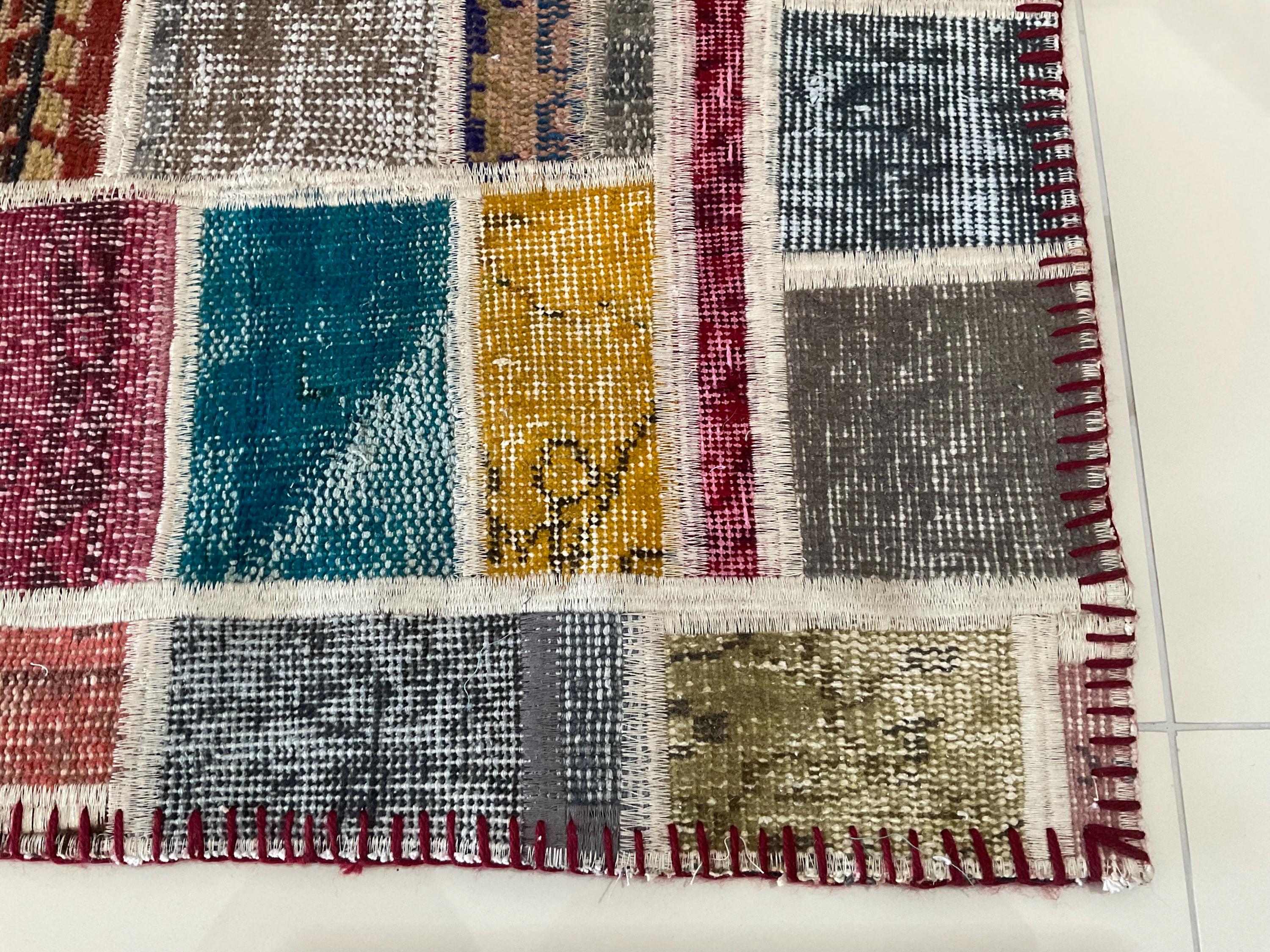 【3日間だけ値下げ】②未使用 トルコ　ラグ　パッチワーク　ヴィンテージ　絨毯 2x3 トルコパッチワークラグ：ヴィンテージウール廊下用ラグ - Etsy 日本