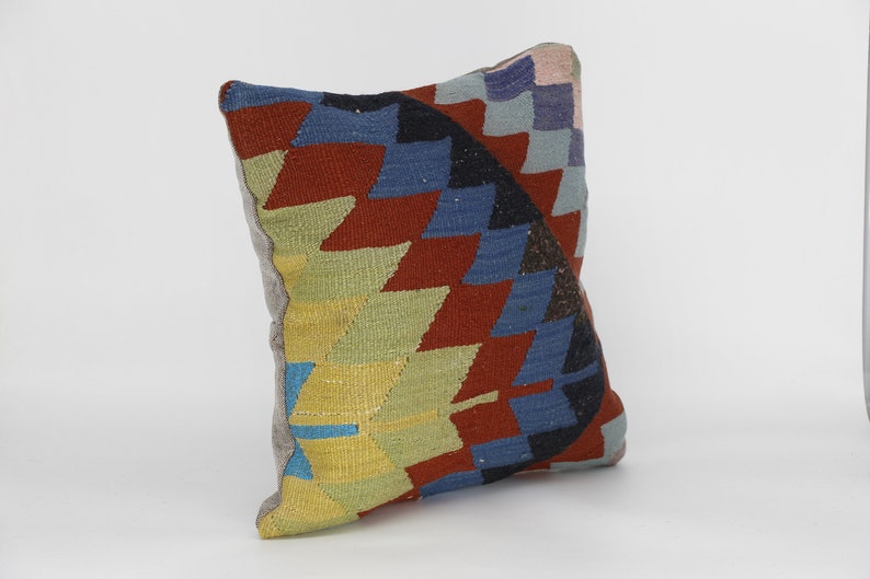 Turkish Kilim Pattern Accent Pillow Turkish Accent Pillow Turkish Throw Pillow Kilim Accent Pillow Decorative Kilim Pillow