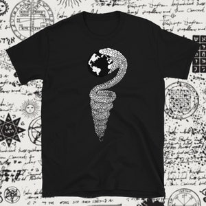 World Devouring Serpent Snake Dark Fantasy Ink Illustration T Shirt