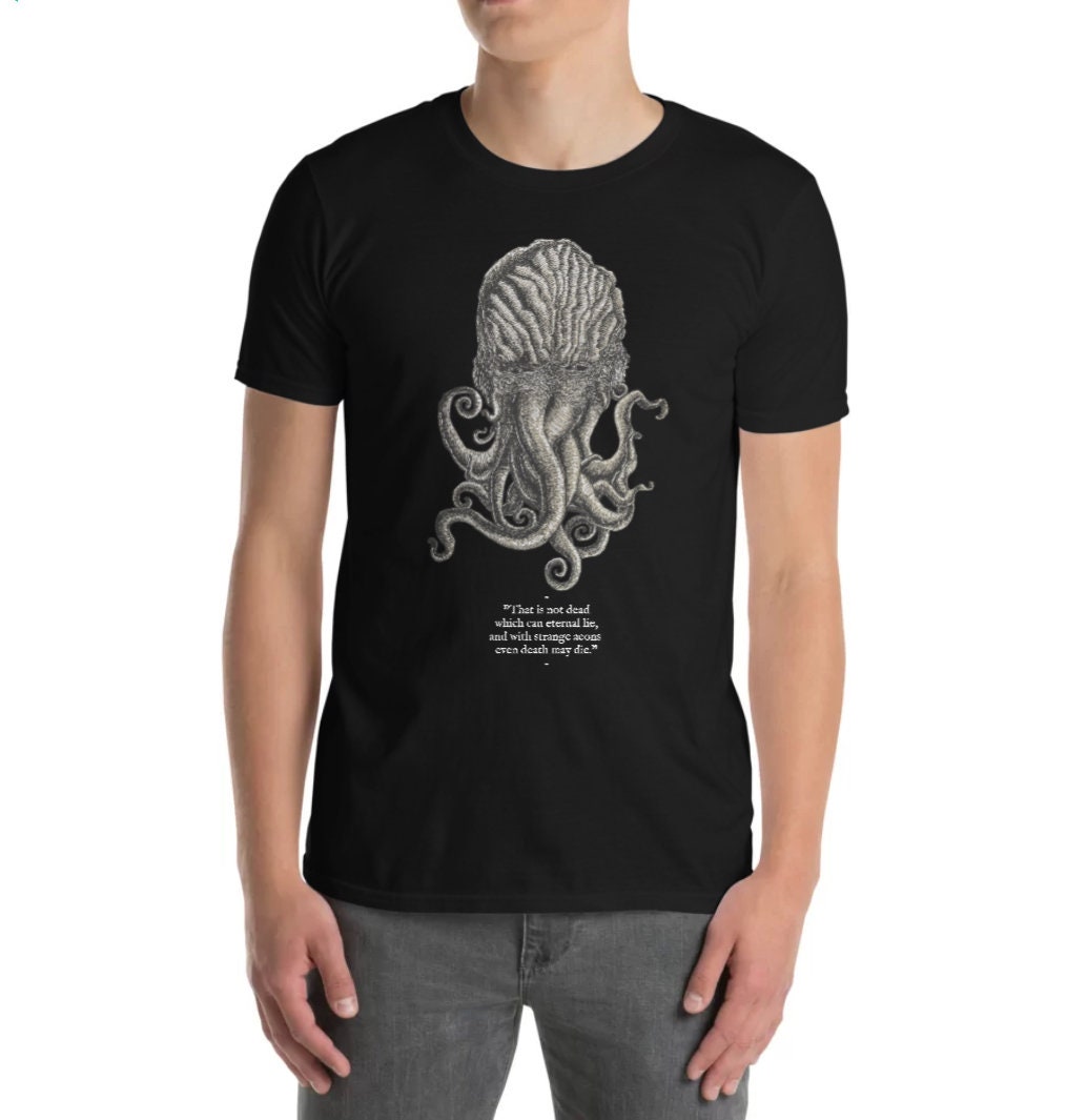 Cthulhu H.P. Lovecraft Original Ink Illustration Quote Shirt - Etsy