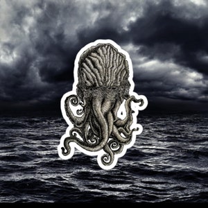 Cthulhu H.P. Lovecraft Original Ink Illustration Sticker