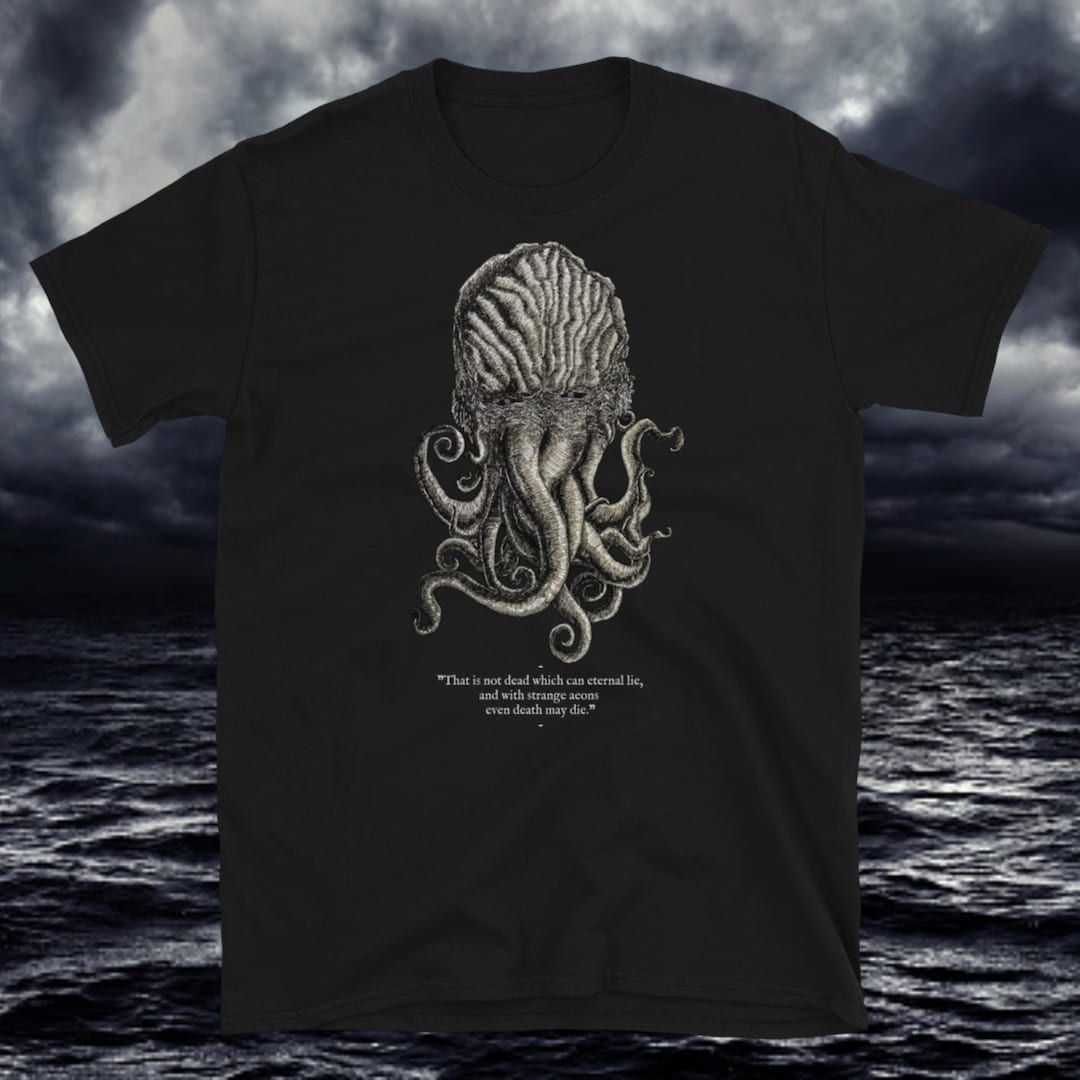 Cthulhu H.P. Lovecraft Original Ink Illustration Quote Shirt - Etsy