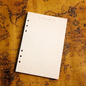 Nachfüllpapier, liniert, A5-Format, 6 Löcher für Tagebuch, 100 Blatt (200 Seiten)