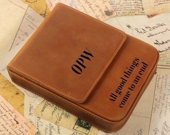 Personalized Leather 6-Slot Pen Case: Full Grain, Hand-Stitched