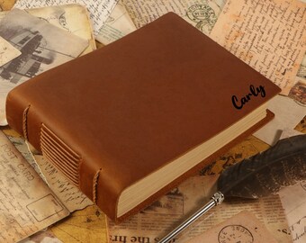 Personalized Leather Sketchbook: Travel Journal with Pen