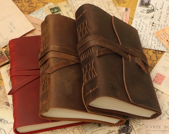 Engraved Full Grain Leather Journal, Personalized Sketchbook, Gift for Mom