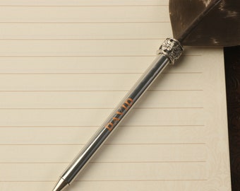 Personalized Feather Ballpoint Pen: Engraved Quill Wedding Guestbook Pen