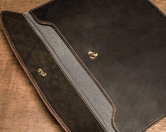 Personalized Leather iPad Sleeve: Handmade Full Grain Cowhide Case