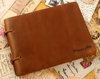 Leder Skizzenbuch mit Federstift: Personalisiertes Zeichenbuch