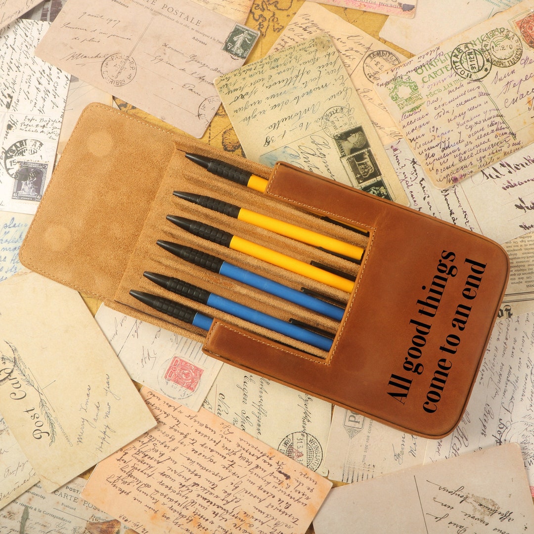 Personalized Pen Leather Case, Custom Fountain Pen Storage, Ballpoint