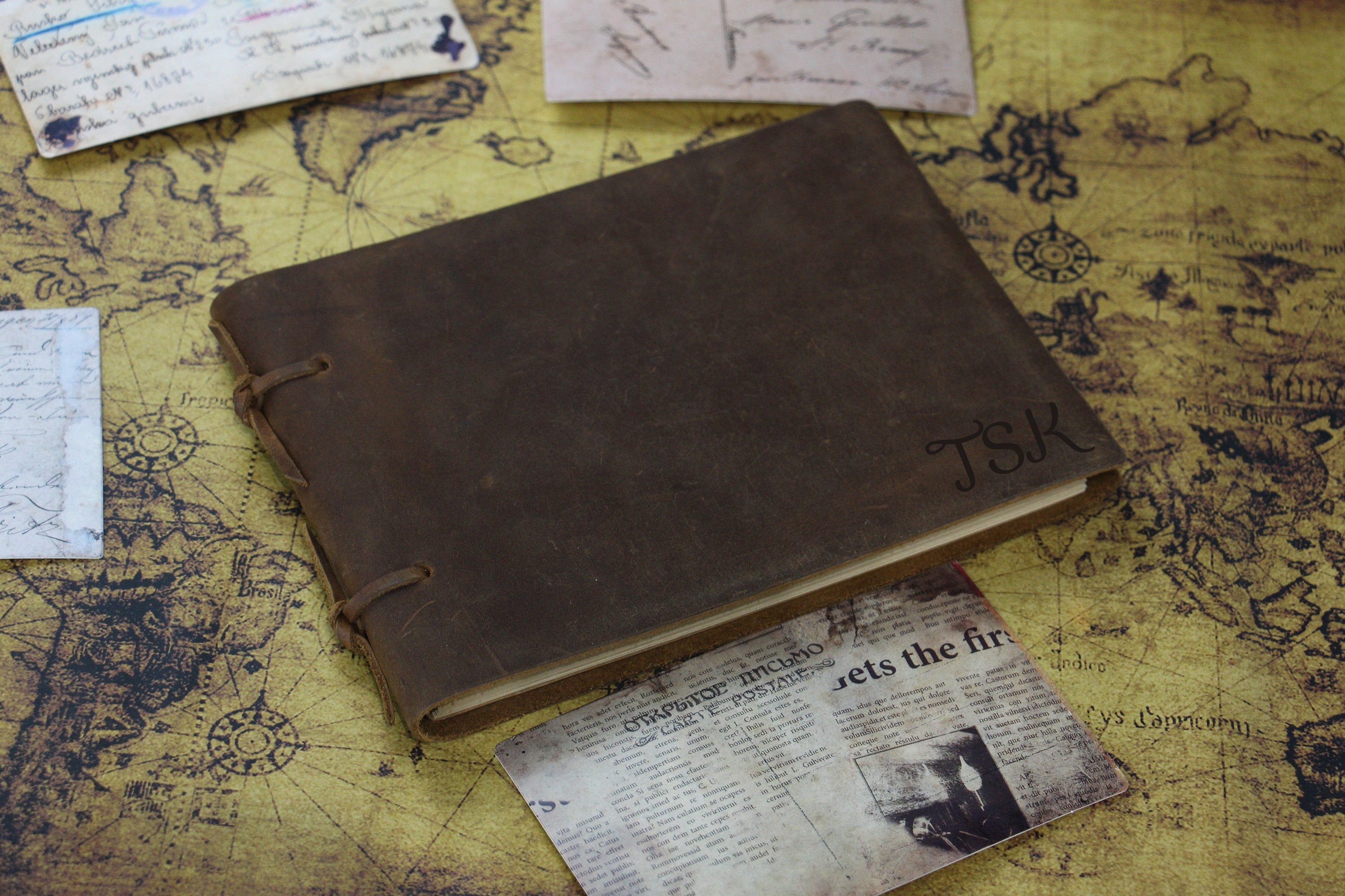 Personalized Leather Painting Book Leather Notebook Handmade Etsy