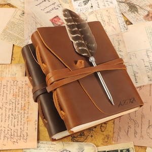 Grabar cuaderno de bocetos de cuero, diario de viaje personalizado, regreso a la escuela, regalo para artista, cuaderno de bocetos con bolígrafo, regalo para niños