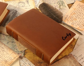 Leder Journal Notizbuch: Personalisiertes Skizzenbuch