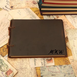 Personalized Leather Journal: Vintage Travel Notebook, Drawing Book