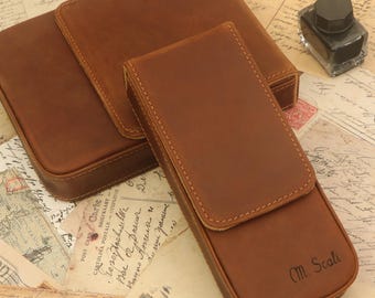 Custodia per penna stilografica in pelle personalizzata: custodia per penna in pieno fiore