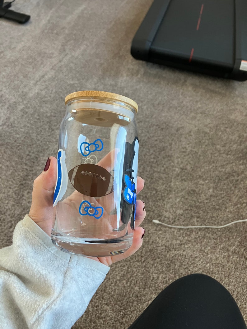 Hello Kitty Football Glass Cup Etsy