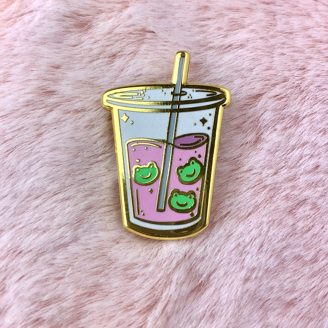 Froggy Boba Hard Enamel Pin Cute Snack Pin Boba Drink | Etsy