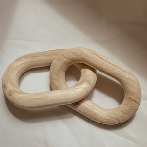 Duo Wood Chain Link - Natural Wood Knot, Minimal Shelf Accent, Coffee Table Styling Prop, Decor