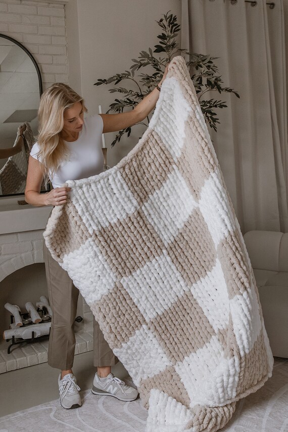 Warm neutral colors in cozy winter bedroom.