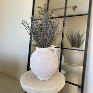 Vase blanc en terre cuite texturée Décoration d'intérieur rustique image 1