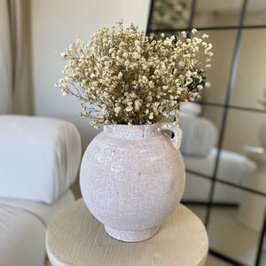 Vase blanc en terre cuite texturée Décoration d'intérieur rustique image 5