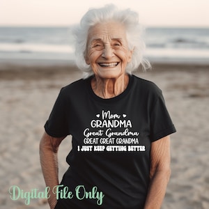 Família multigeracional SVG: arquivo digital de mãe para tataravó para artesanato e personalização