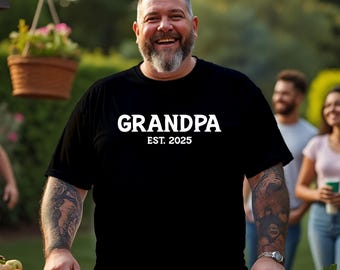 Grandpa Est. 2025 T-Shirt, Pregnancy Announcement, New Grandfather Gift