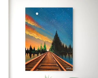 Twilight Painting Prints, Landscape Painting for Wall and Home Decor, Ready to Hang