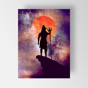 Abstract Lord Shiva Canvas Prints for Home & Wall Decor, Contemporary Hindu Religious Artwork