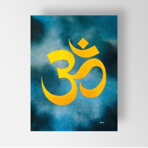 Om Symbol Canvas Prints, Hindu Om Sign, Indian God Art Prints for Home and Wall Decor, Ready to Hang!