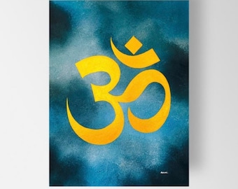 Om Symbol Canvas Prints, Hindu Om Sign, Indian God Art Prints for Home and Wall Decor, Ready to Hang!