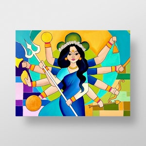 Goddess Durga Canvas Prints, Abstract Durga Art, Ready to Hang!