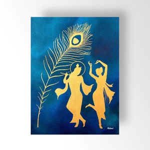 Radha Krishna Canvas Prints for Home & Wall Decor, Modern Hindu Religious Artwork. Ready to hang…FREE SHIPPING!!!
