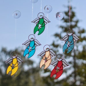 Angel Stained Glass Suncatcher Stained Glass Window Hanging Stained Glass Decor Stained Glass Home Decoration Christmas decor
