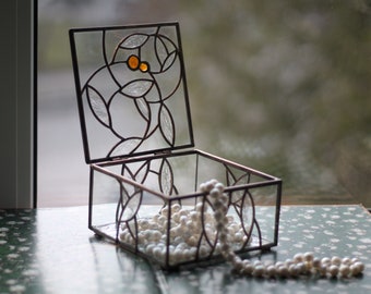 Transparent Stained Glass Jewelry Box: Handmade Keepsake, Ring Storage