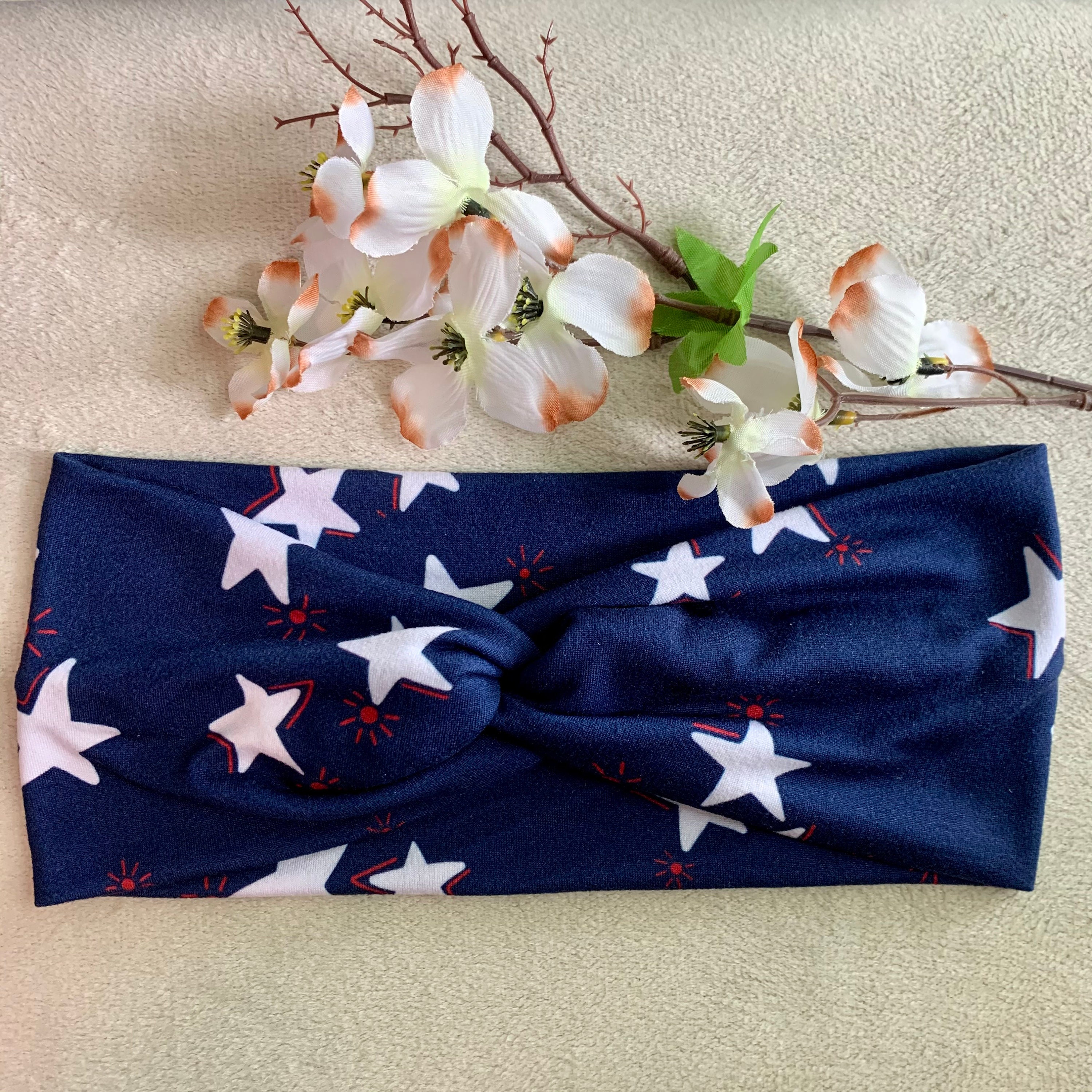 Navy Blue & Stars Faux Knot Headband Adult Infant Toddler Etsy