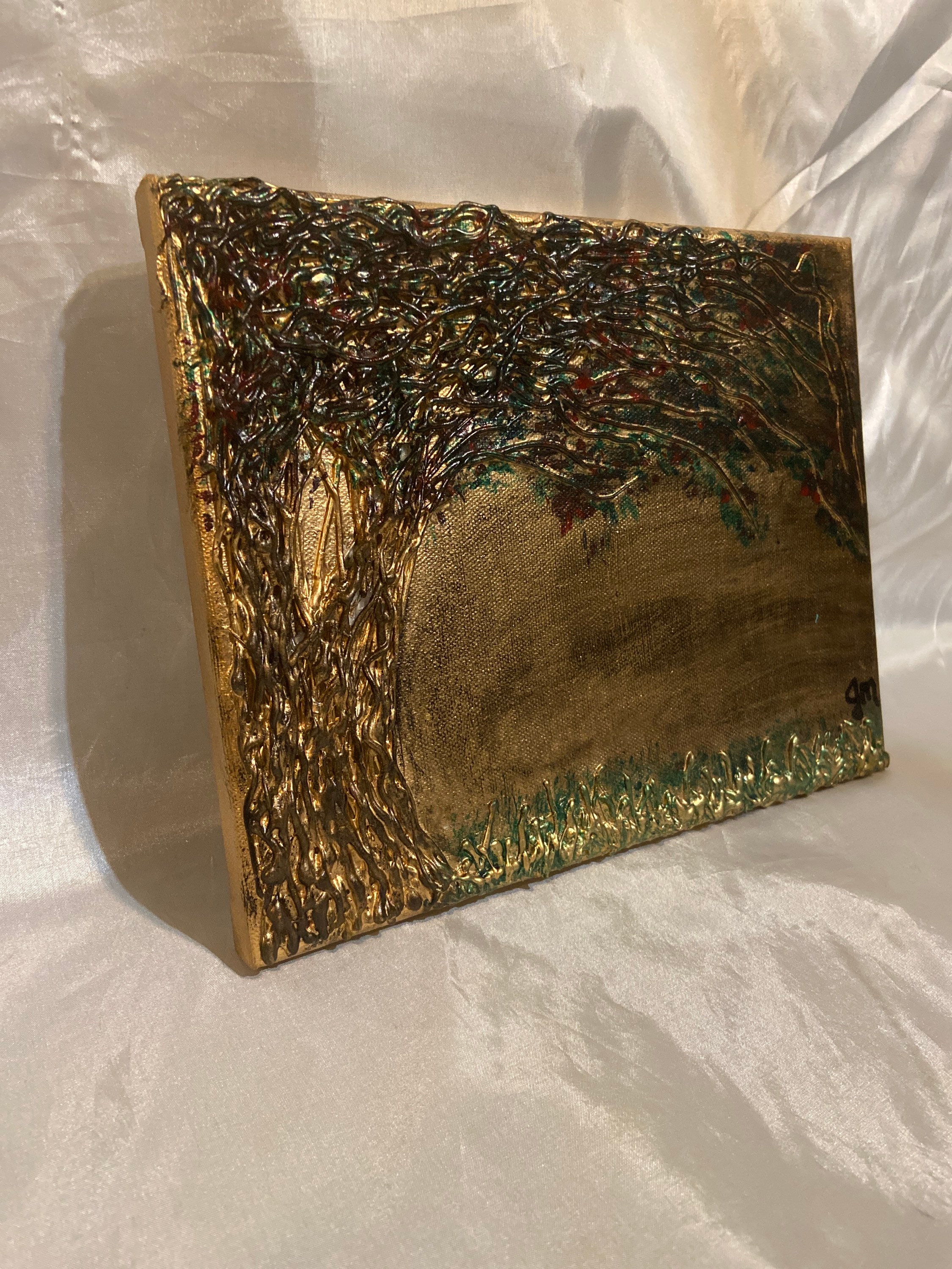 8x10 Original Hot Glue Spray Paint and Acrylic Painting Etsy