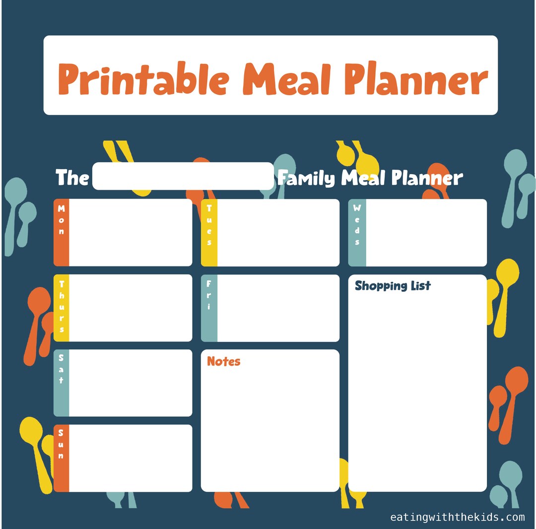 Printable Weekly Meal Planner - Etsy