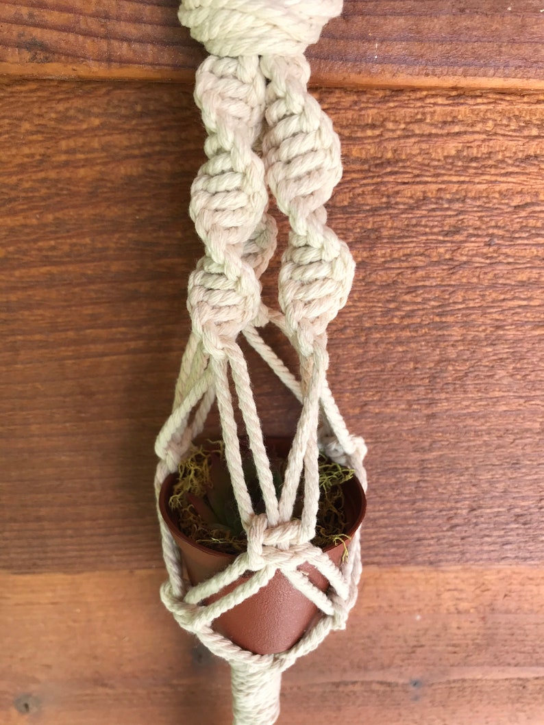 Macram\u00e9 Mini Plant Hanger in Natural