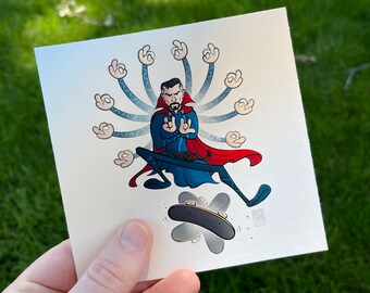 Doctor Strange Sk8er Art Print | Marvel Comics Illustrated Poster