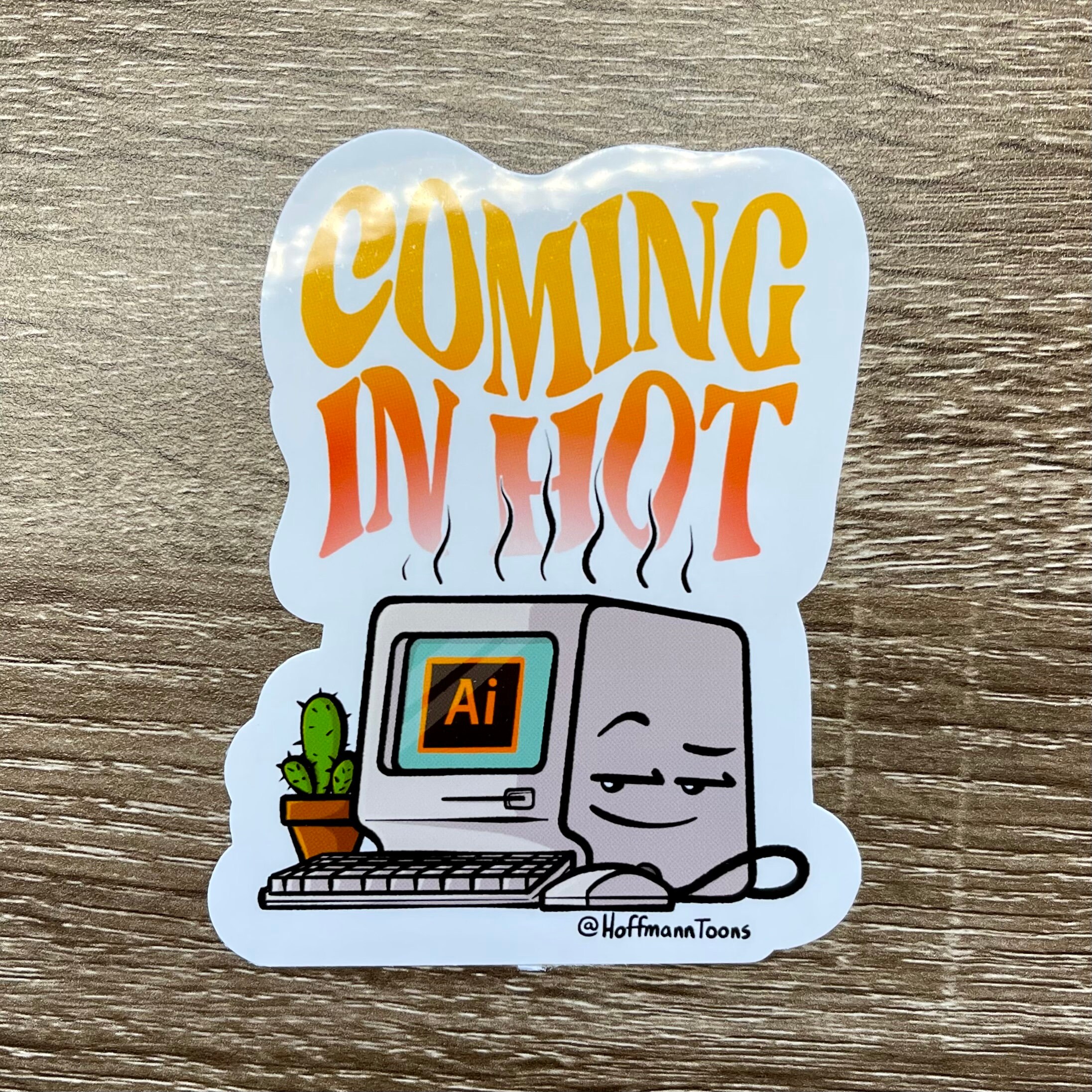 Retro Desktop Computer Sticker | Vintage Tech Vinyl Decal | Graphic ...